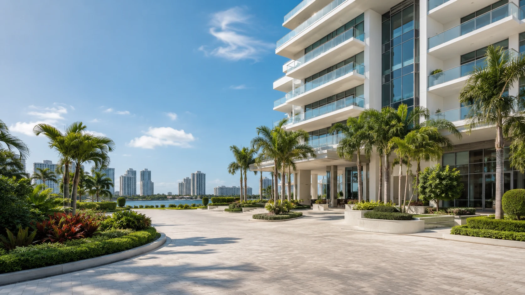 Luxury residential property in Aventura, Florida with large clean windows