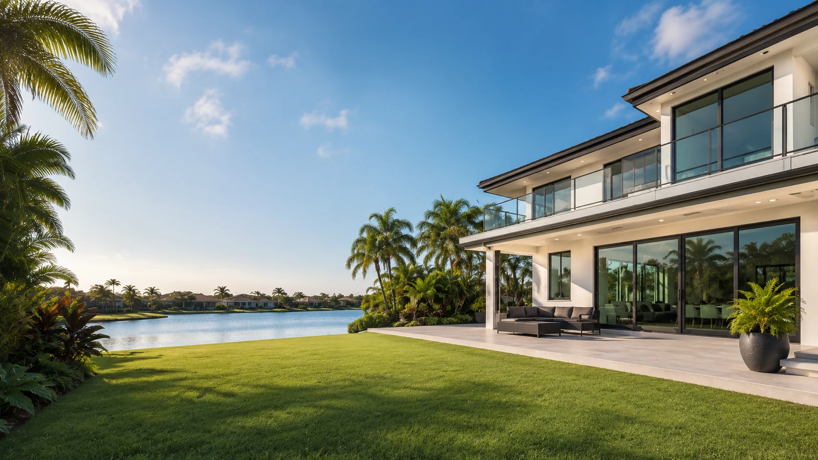 Bright South Florida home in Miramar, Florida with tropical landscaping and clean windows